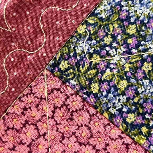 Lot 2 Handmade Patchwork Quilt Throw Pillow Cover Morning Glory & Ditsy Floral - Picture 9 of 16